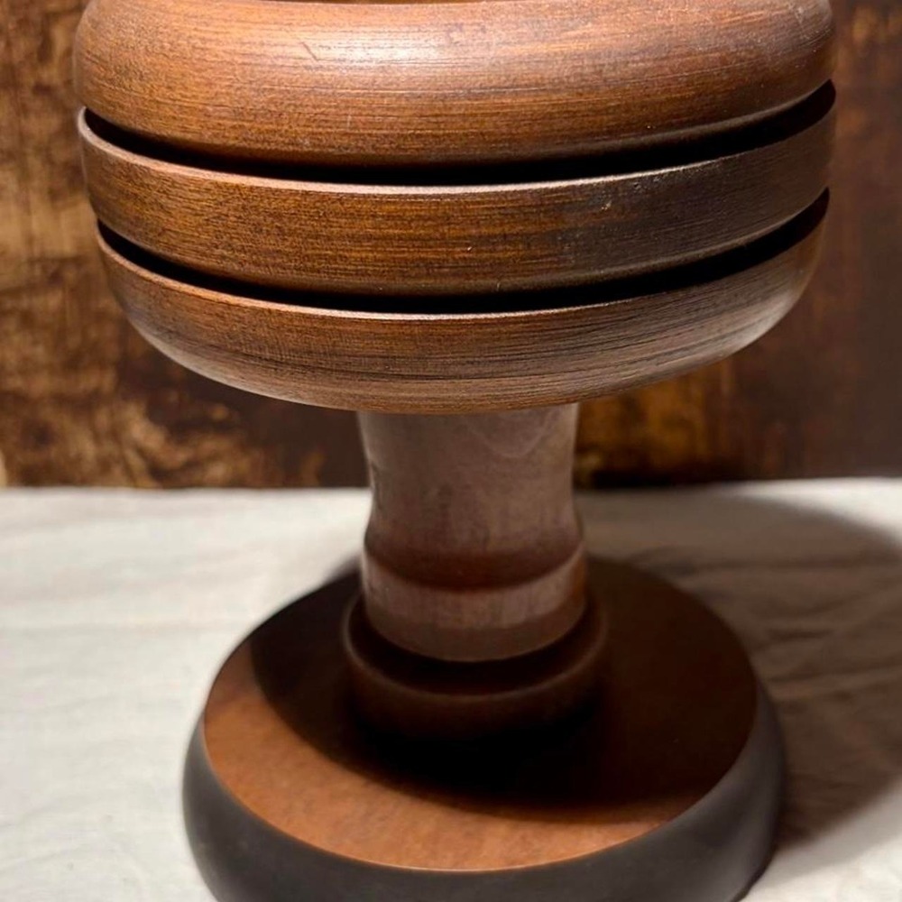 Vintage 1960s Wooden Candle Hoder